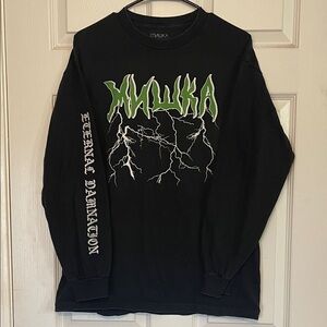 Mishka Eternal Damnation Black Long Sleeve with Green Lightning Graphic